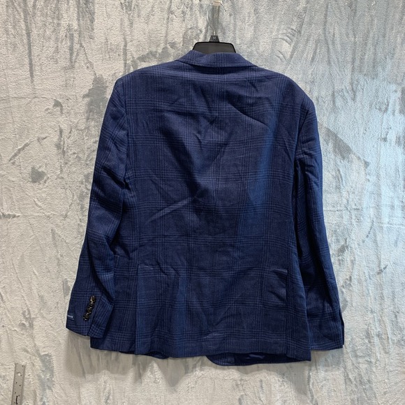 Polo Ralph Lauren Men's Blazer Tailored Glen Plaid Sport Coat Men 42R Navy Linen - Picture 3 of 15